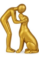 Dog Owner Statue 8x6 inch, Resin Dogs Sculpture, Loss of Dog Sympathy, Home O...