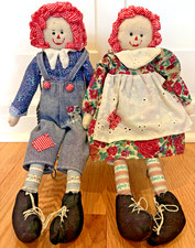 Pair of Raggedy Ann Andy Rag Dolls