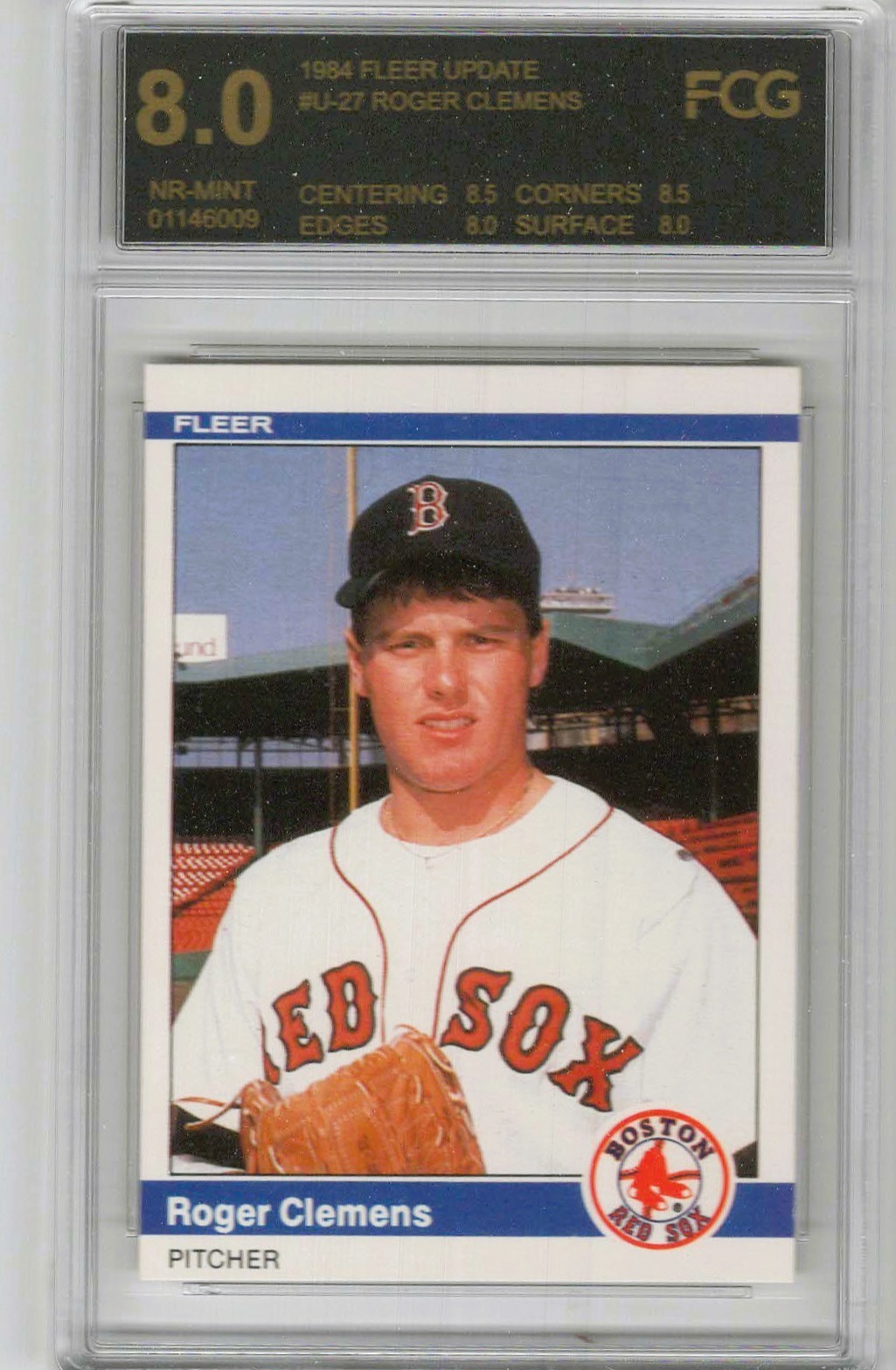 1984 FLEER UPDATE ROGER CLEMENS  RC #U-27 Red sox graded 8