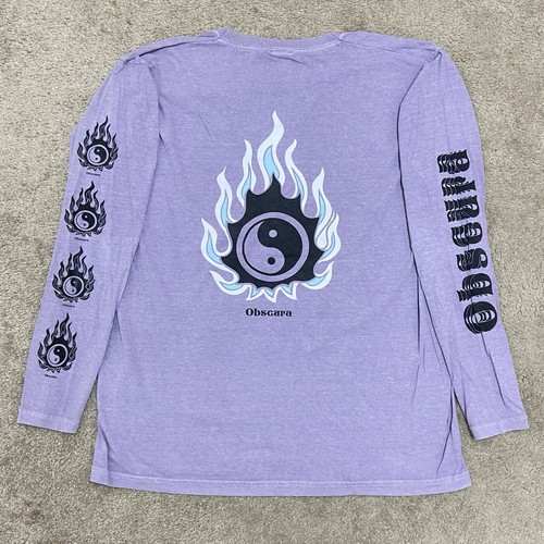 Urban Outfitters Obscura T Shirt Small Long Sleeve Yin Yang Flame Tribal Y2K - Picture 1 of 9