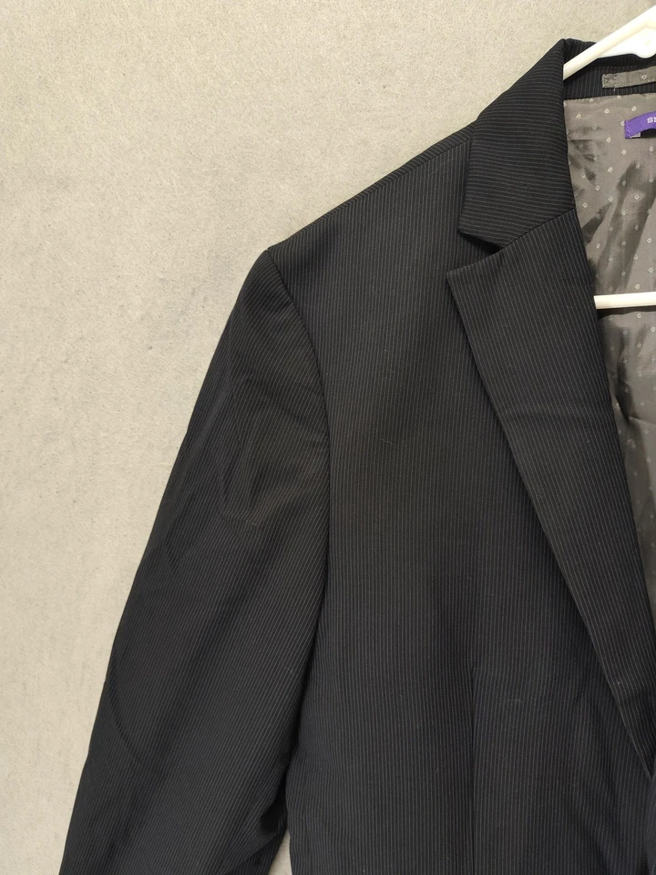 American Rag Blazer 男式小号细条纹西装夹克正式两个纽扣口袋 — 第 2/4 张图片