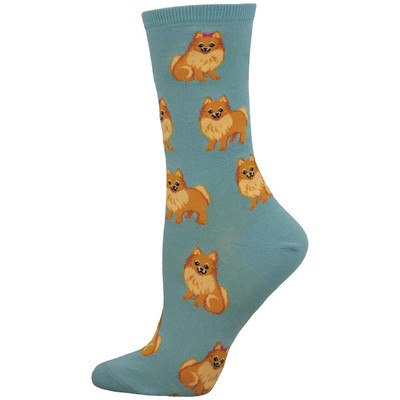 Socksmith Women's Crew Socks Pomeranian Puppy Dogs Novelty Footwear