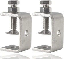 Stainless Steel C Clamps Small 1 1/2 Inch for Mounting, Heavy Duty U Clamps for 