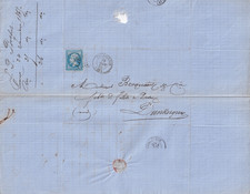 🦬 Lot de 4 Lettres avec N°22 - 20 c Bleu Empire - Différentes oblitérations🦬
