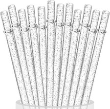 ALINK 12-Pack Reusable Clear Plastic Glitter 11 Inch (Pack of 12), 