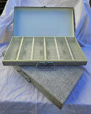 Two 35mm Slide Case Metal Storage Boxes Holds 150 each 2X2 or Coins