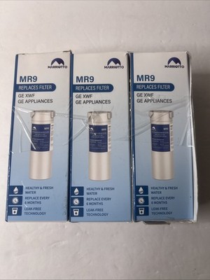 3 Pack Marriotto MR9 Refrigerator Replacement Water Filters for GE XWF No chip
