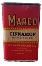 Vintage Marco Cinnamon Spice Tin – Denver Enid Omaha – Advertising Collectible