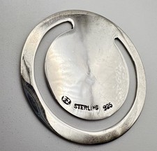 Vintage Sterling Silver Bookmark Page Marker FJ Modernist Book Accessory
