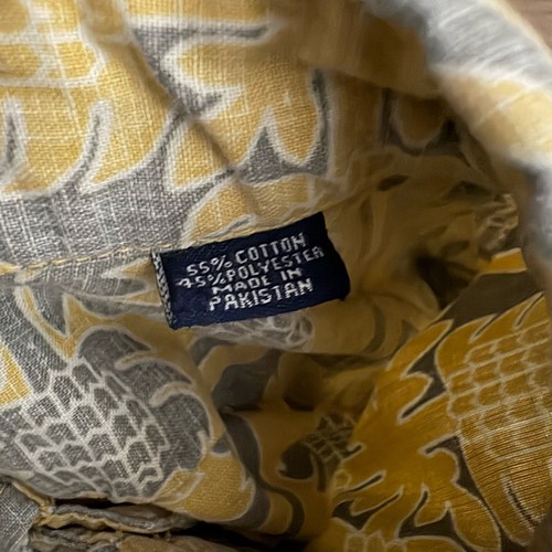 Reyn Spooner Kloth Hawaiian Aloha Quilt Geometric Popover Shirt XXL Gelb Grau - Bild 8 von 13
