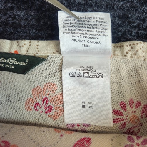 EDDIE BAUER Floral A-Line Skirt Beige Womens 4 Linen Cotton Boho Cottagecore - Picture 6 of 9