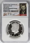 2014 S Silver 50C High Relief SP 70 PL Enhanced Finish Kennedy 50th Anniversary