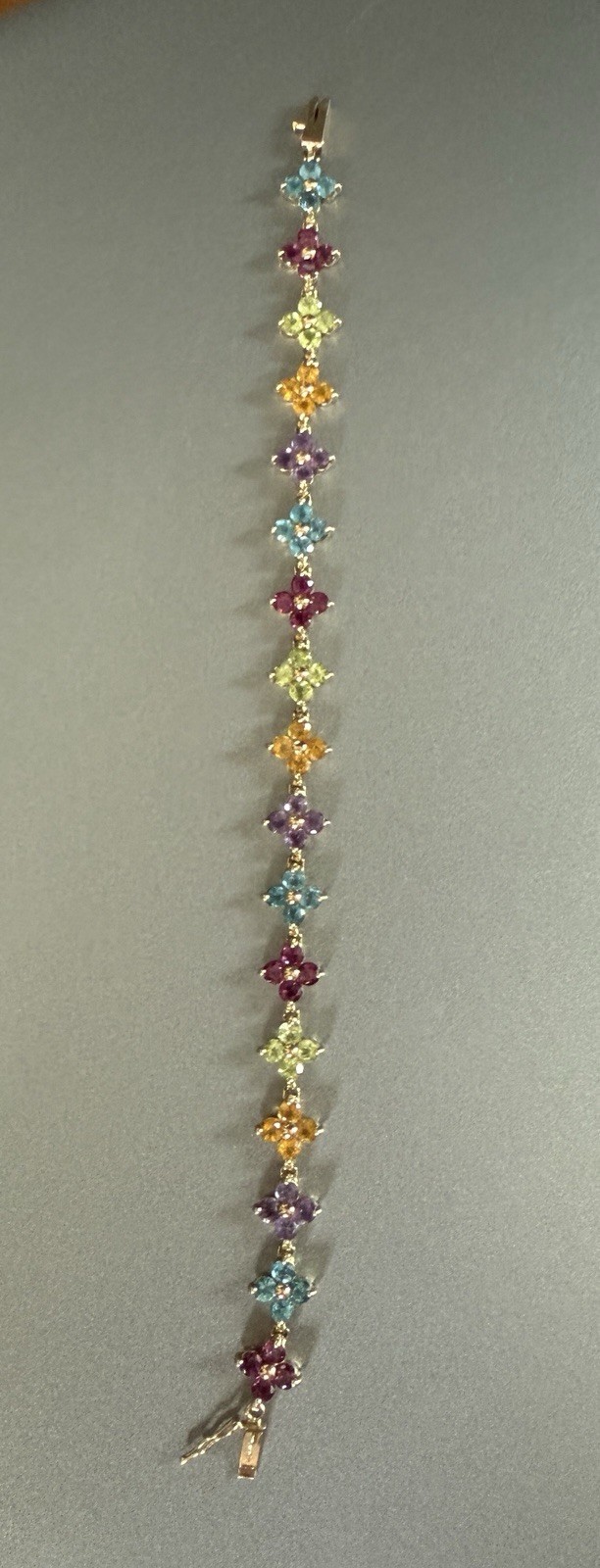 14k Solid Yellow Gold 4ct Multi-Colored Stone Ten… - image 10