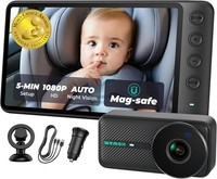 WEMOH Magnetic Baby Car Camera with 1080P IPS Monitor, Auto Night Vision &