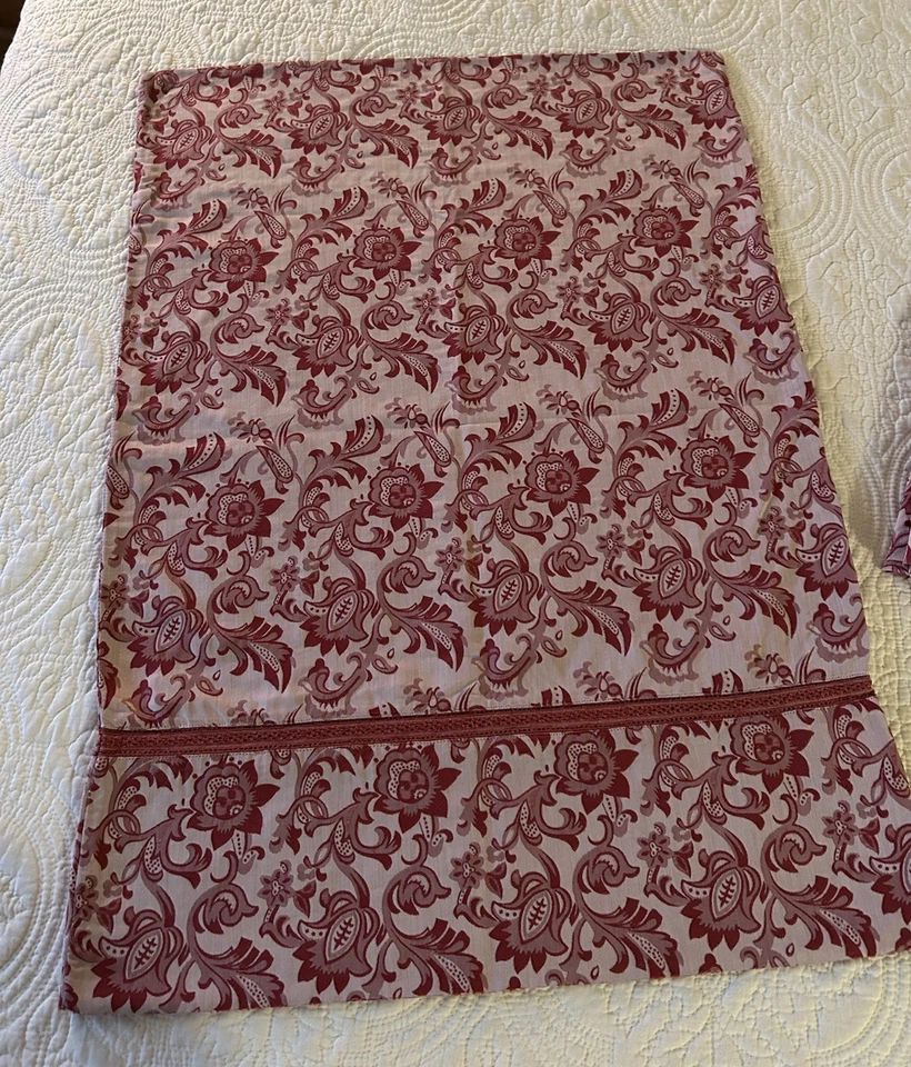 Sábana plana Jacquard Queen y 1 funda de almohada ¿Bonito algodón color fucsia/vino?? Foto 3 de 4