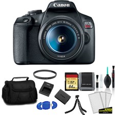 Canon EOS Rebel T7 EF-S 18-55mm IS II Kit with 64GB Memory Card UV Filter