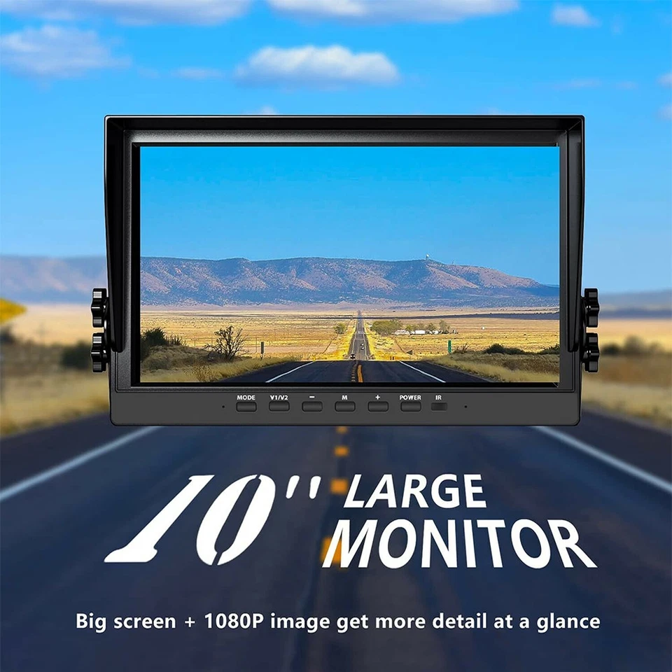 10" Wireless Backup Camera Quad Split Monitor w/Recording for RV/Truck/Trailer - Image 2 of 4