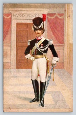 Vatican Gendarme Grand Uniform Cesare Capello Milano Postcard PIVS IX