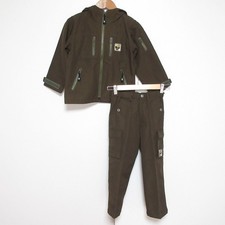 HYSTERIC GLAMOUR MINI Hoodie and Cargo Pants Matching Set 110 Khaki Kids USED