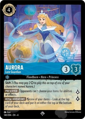 LORCANA オーロラ Disney Lorcana - Aurora - Lore Guardian - Super Rare NM