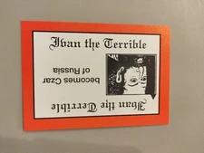 PERSPECTIVE Time Line Game 1992 card used IVAN THE TERRIBLE History free ship