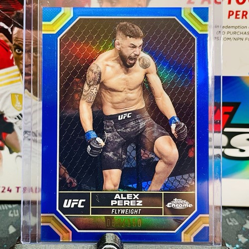 2024 Topps Chrome UFC Alex Perez Blue Refractor /150 π₯ - Picture 2 of 4