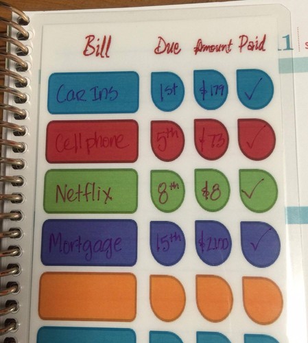 (SHORT) Bills to Pay Two-Sided Dashboard 4 use with Happy Planner~ - Imagen 2 de 4
