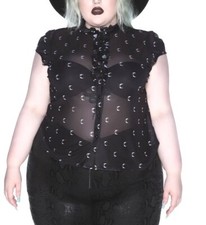 Killstar Plus Size. Maggie Mesh Button-Up Shirt. Size 4XL. Brand new Goth Girl