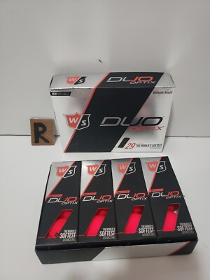 Wilson Staffduo Soft Optix Golf Balls (1 Dozen ) Red....shipping in box