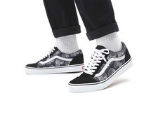 Vans Old Skool Unisex Suede Canvas Wireframe Black Sneakers Size W 6.5 M 5 NEW