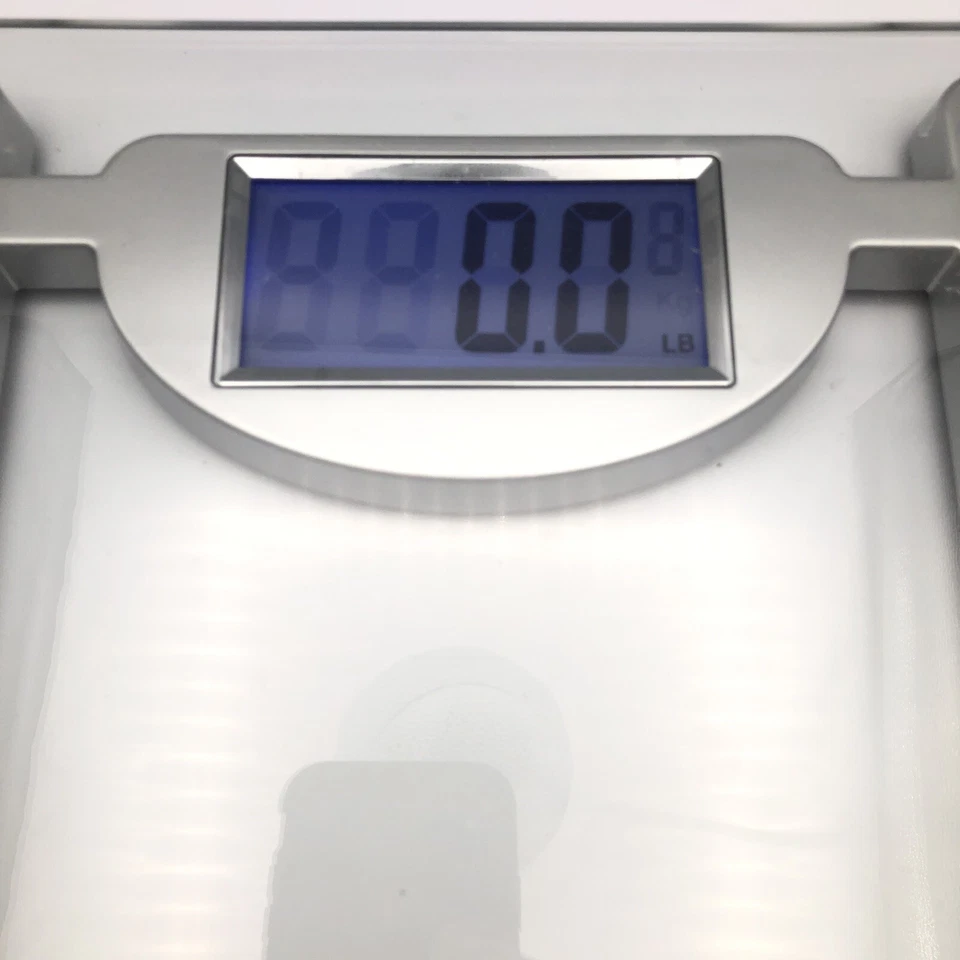 Báscula de cuerpo de baño Conair pantalla digital grande 400 lb máximo vidrio templado plateado Foto 3 de 4