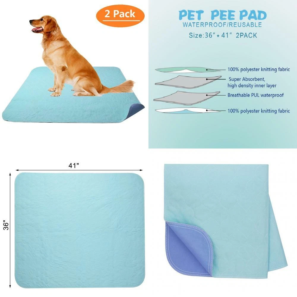 Washable Pee Pads for Dogs Reusable Pet Pee Pad, Waterproof Dog