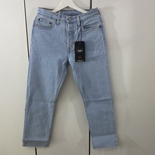 Image of Levi’s 501 Cropped Jeans Light Blue Size 29x28 Crop Raw Hem