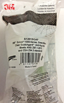 3M SOLUS 1000-SERIES,S1201-SGAF GREEN/BLACK CLEAR SCOTCHGARD ANTI-FOG LENS