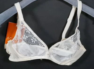 Original Vintage Bolero France Femme BH 1292 Dessous Bustier Blanc Taille 70 B - Photo 1/4