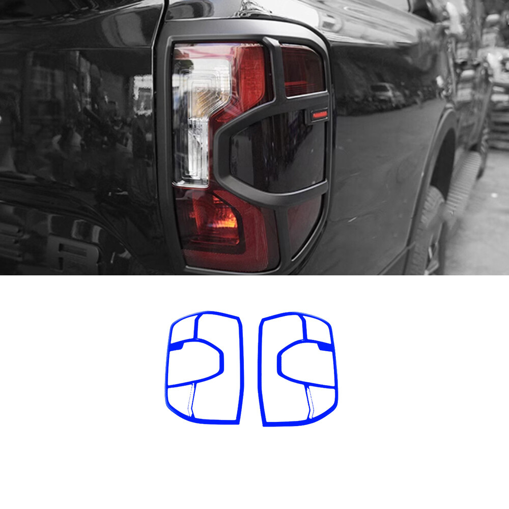 Car Exterior  Rear Tail Light Lamp Trim 2* For Ford Ranger 2023-2024 Bright Blue