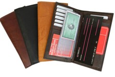 RFID Blocking Genuine Leather Checkbook Cover ID Credit Cards Long Wallet