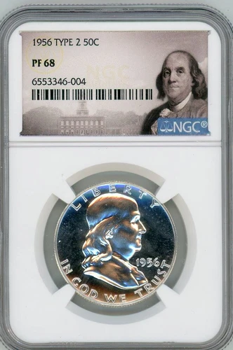 1956 BENJAMIN FRANKLIN HALF DOLLAR 50C Type 2 PR 68 NGC