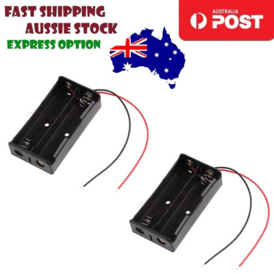 10pcs 2x18650 Battery Holder 3.7V 7.4V Storage Box Case Leads Wires - ASIA SELL