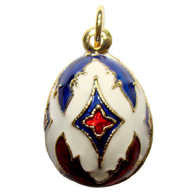 Pendentif Ajouré Œuf Fabergé Style – Bijou Fantaisie Raffiné – Émail Vert Et Or