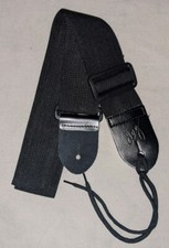 Dag 102 Nylon Guitar and Bass Strap with Genuine Leather Ends - Black