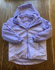 Eddie Bauer Youth Purple Animal Print Two In One Reversible Jacket/Size: Medium