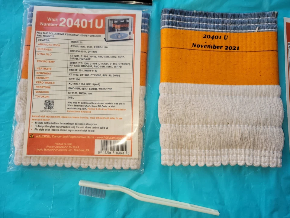 DYNA GLO RMC55R,R2,55R7,7B KEROSENE HEATER WICK,*WICK CLEAN BRUSH & CLEAN GUIDE — 第 2/4 张图片