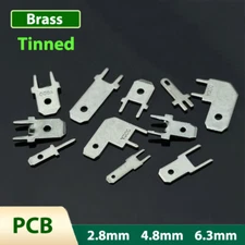 PCB Terminals Crimp Connector Male Spade Connectors Tinned Brass 2.8/4.8/6.3mm