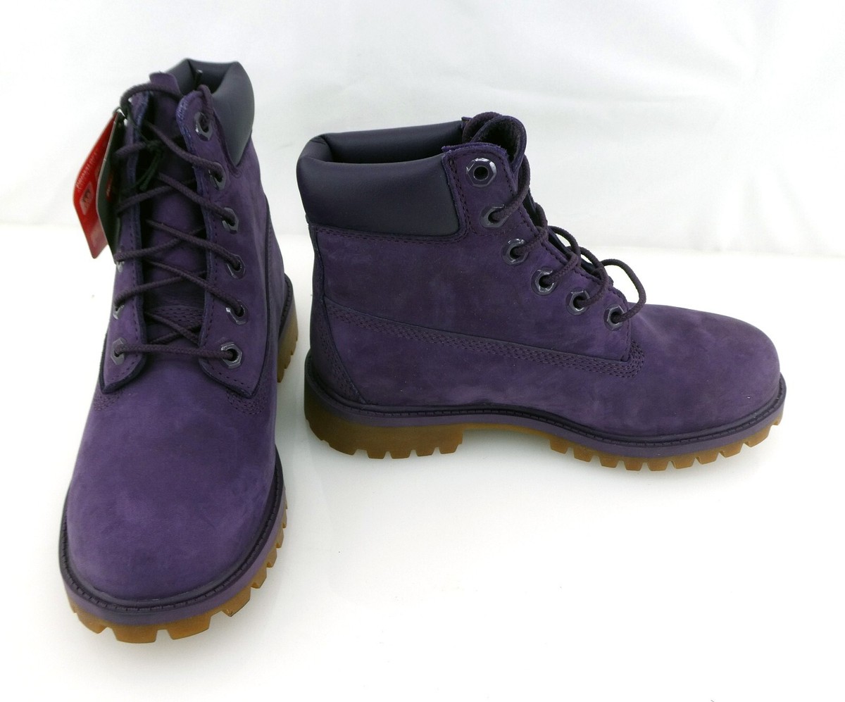 A14T3 Authentic Timberland Purple Suede 6” Premium WP BOOTS Girls