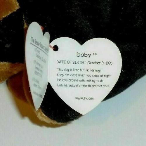 Ty Beanie Baby - DOBY der Dobermann Hund 8 Zoll NEU MWMTs Plüschtier Stofftier Spielzeug - Bild 6 von 9