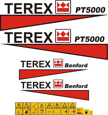 Terex Benford PT5000 Dumper Aufkleber Set.