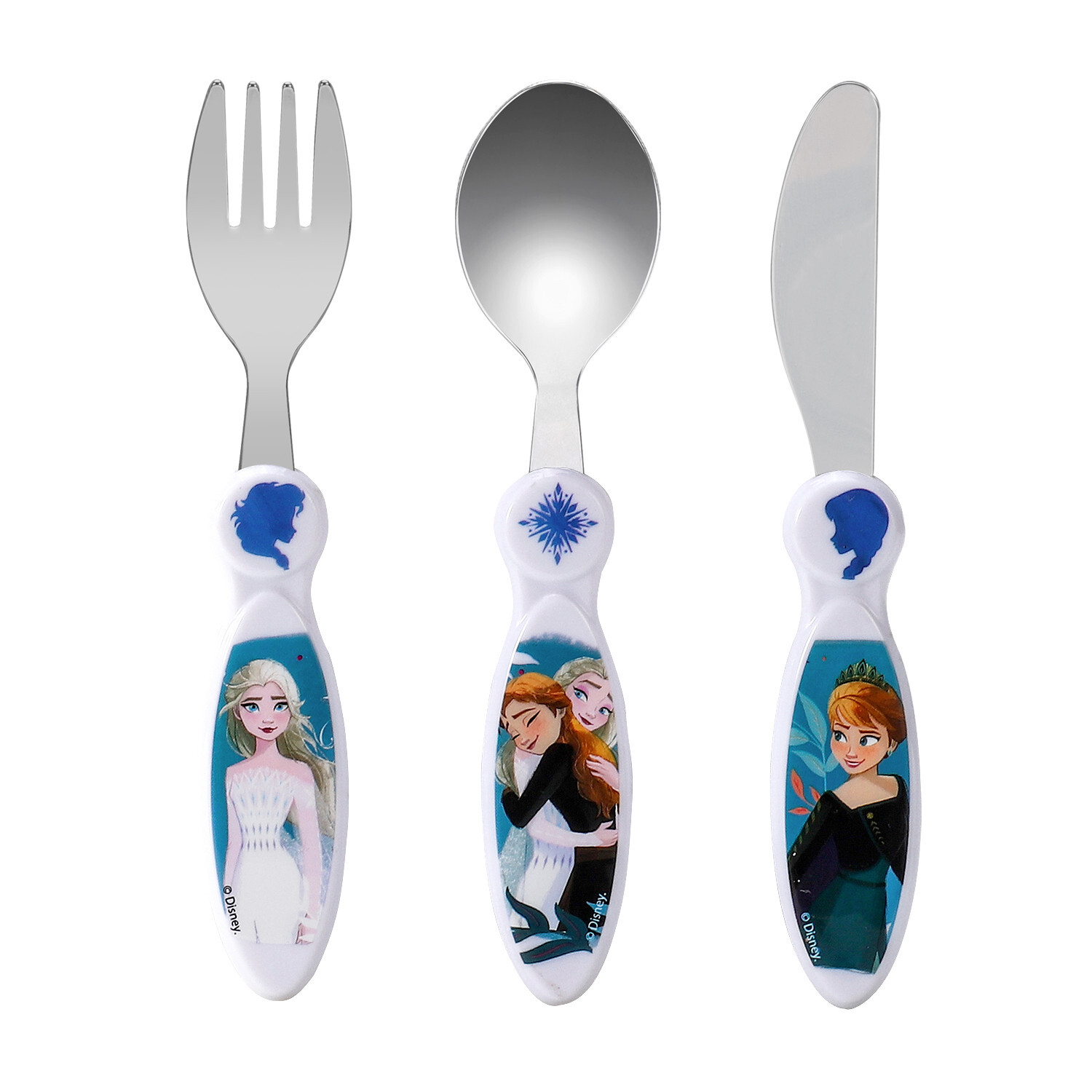 Disney Frozen Children's Kids 3pcs Cutlery Set - Knife, Fork and Spoon, Reusable