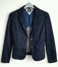 Tommy Hilfiger Jaquard Denim Blazer Jacket Size S Uk 8-10