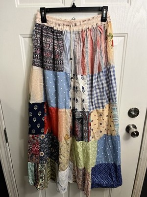 NWT Kathmandu Imports Bohemian Patchwork Maxi Skirt One Size 100% Cotton